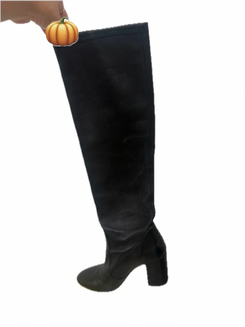 Stuart Weitzman Black Knee-High Block Heel Women's Boots